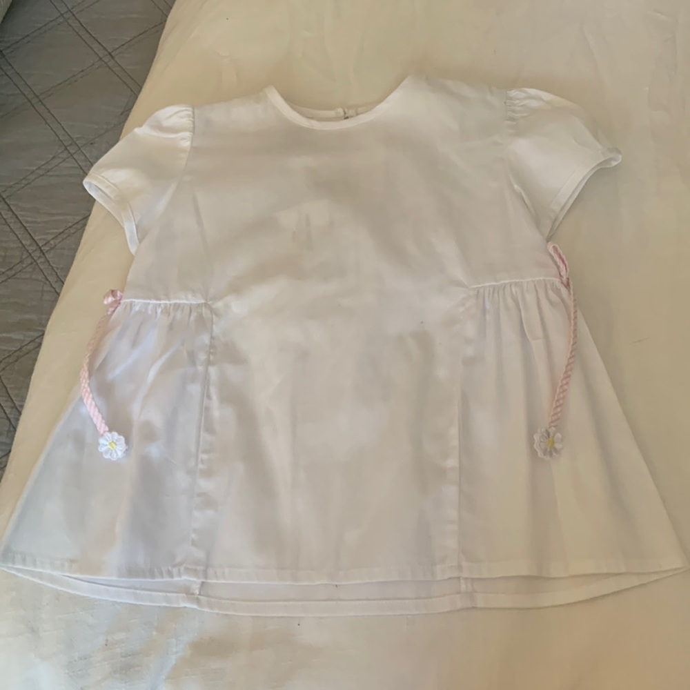 Bella Bliss Appliqué Tie Top White - size 6